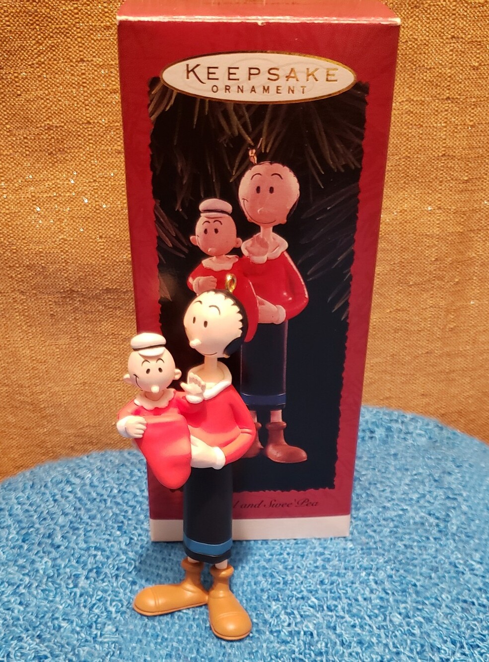 Olive-Oil & Sweet Pea Holiday Red & Blue Christmas Ornament